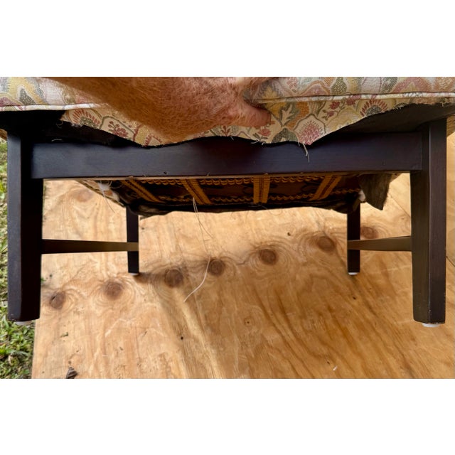 Pair Vintage Slipper Lounge Chairs Great Original Fabric Attributed to Edward Wormley for Dunbar For Sale - Image 11 of 12