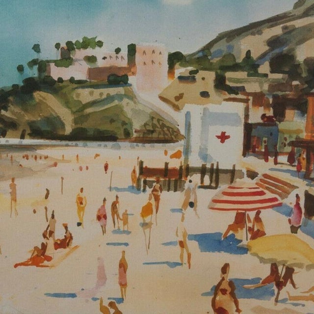 Modern Milford Zornes "Main Beach Laguna" Lithograph Print Limited 1 of 250 Signed For Sale - Image 3 of 4