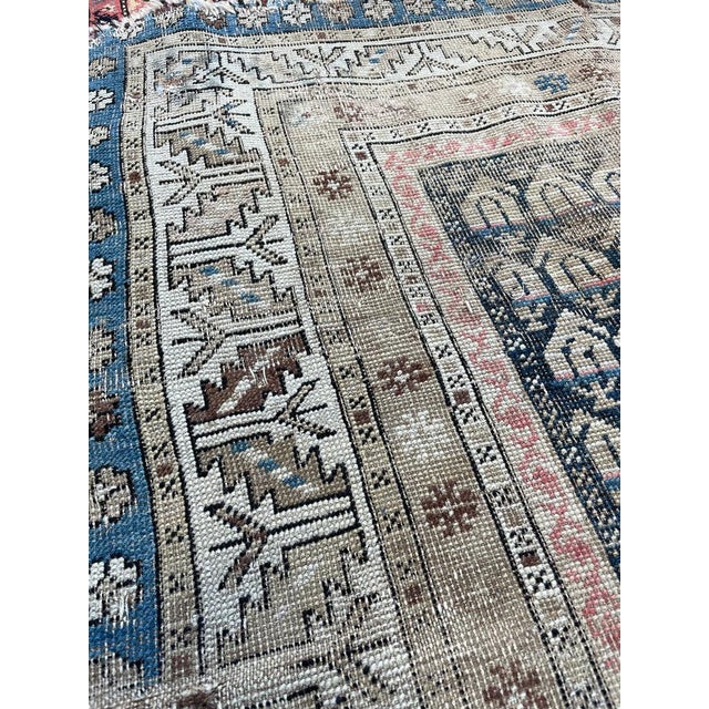 Persian ON HOLD FOR MAGNOLIA NETWORK*** GORGEOUS Antique Caucasian Runner Icy Blue, Soft Beige, Camel, Honey with Blush 3.4 x 8.4 For Sale - Image 3 of 18