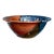 Colorblock Glazed Ceramic Studio Pottery Bowl With Gold Splatter Accents For Sale