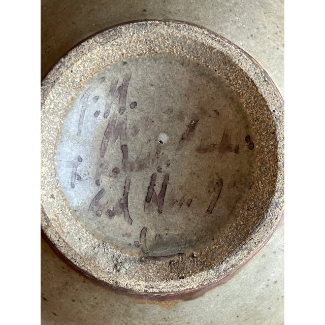 Mid Century Studio Vase Geometric Fish Incised Design For Sale - Image 10 of 12