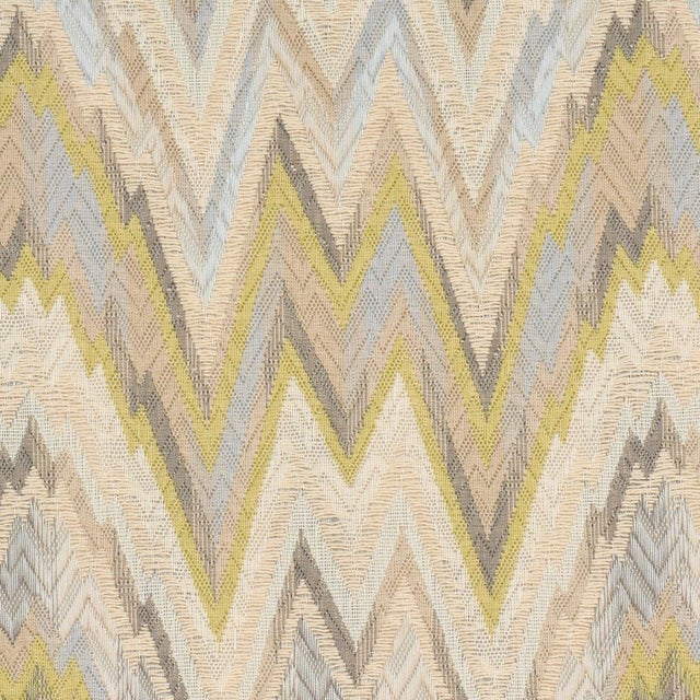 Traditional Sample - Schumacher Valkyrie Flame Stitch Fabric In Lemon Sage For Sale - Image 3 of 5