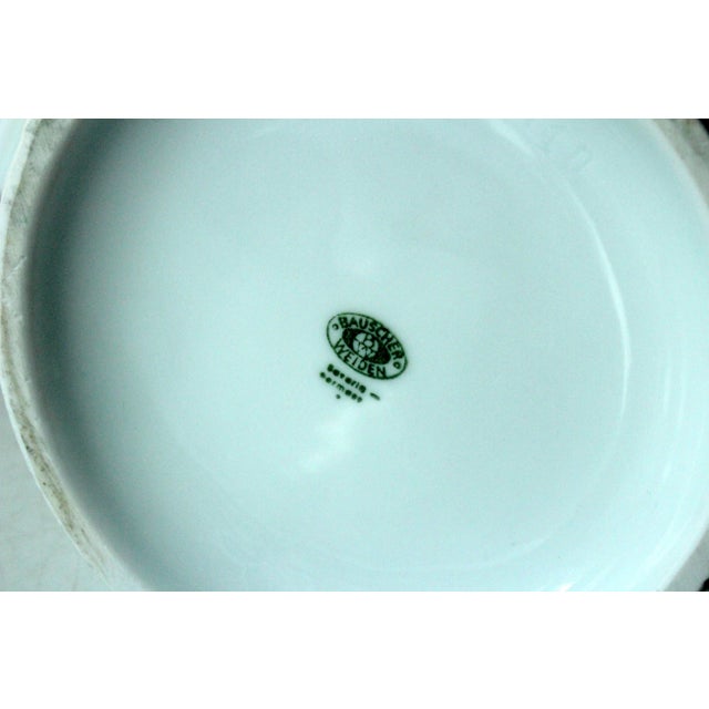 1930s Antique German Porcelain Tea Pot With Metal Warming Hood For Sale - Image 9 of 11