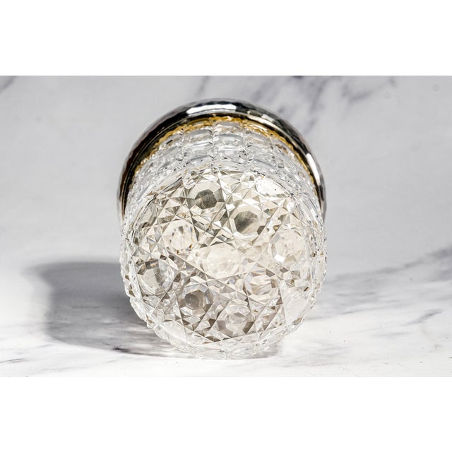 Exceptional Antique French 950 Sterling Silver Crystal Hobnail Tobacco Humidor Canister Tobacciana For Sale - Image 17 of 17