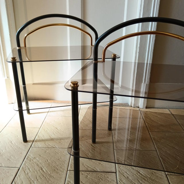 Stained Glass Bedside Tables, 1980s, Set of 2 For Sale - Image 4 of 7