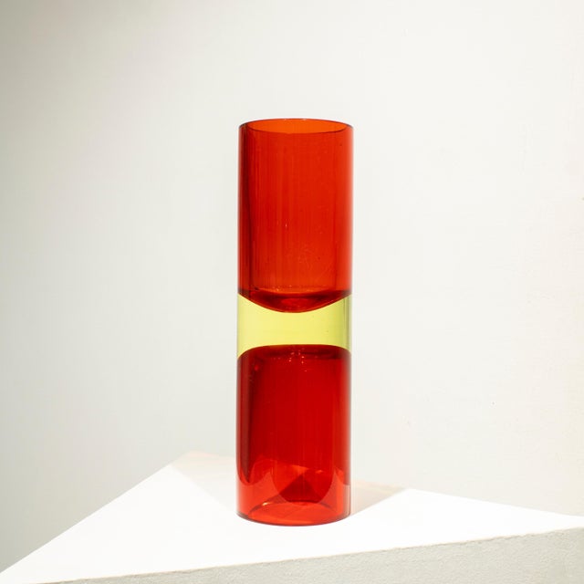 Hand-Crafted Red Murano Double Vase, 1970 For Sale - Image 3 of 8