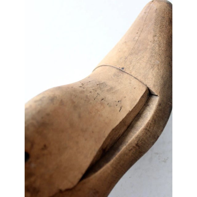 Brown Antique Wooden Shoe Form For Sale - Image 8 of 10