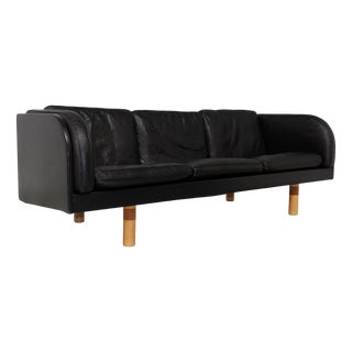 Danish Three-Seater Leather Sofa by Jørgen Gammelgaard, 1970s For Sale