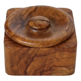 Wooden Butter & Serving Box with Lid For Sale