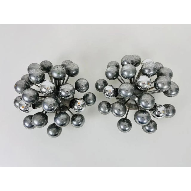 Space Age Chrome Flush Mounts attributed to Cosack Leuchten, Germany, 1970s, Set of 2 For Sale - Image 4 of 13