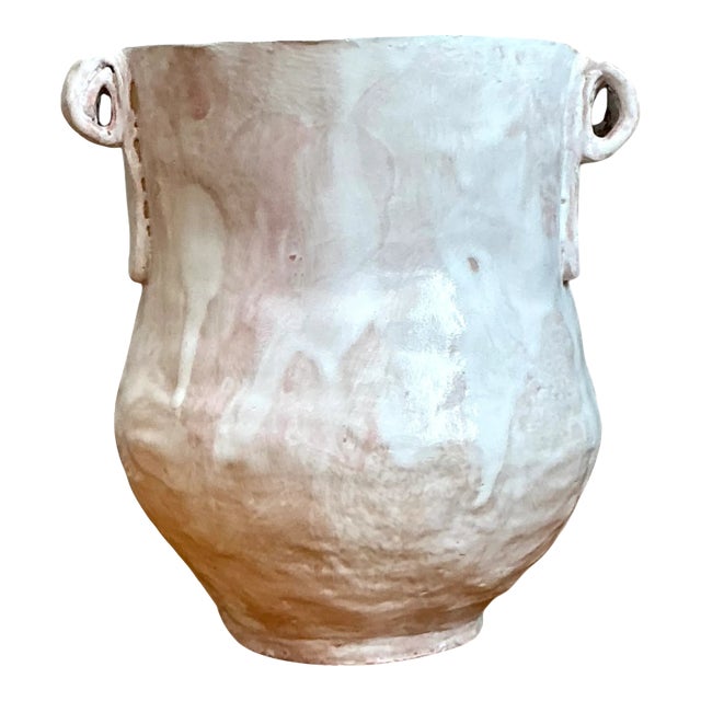 Vintage Biomorphic Ceramic Vase With Handles For Sale