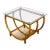 Mid-20th Century MCM Coastal Style Side or End Table With Bent Rattan Base and Rectangle Glass Top For Sale