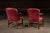 Late 20th Century Pair of Tufted Leather Round-Back Dining Chairs in Burgundy For Sale - Image 4 of 12