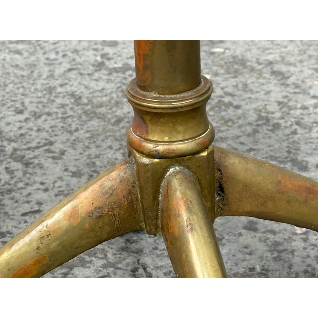 French Brass Swivel Stool, Circa 1940's For Sale - Image 10 of 12