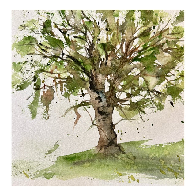 Giclee Print “Avocado Tree” Watercolor Painting For Sale