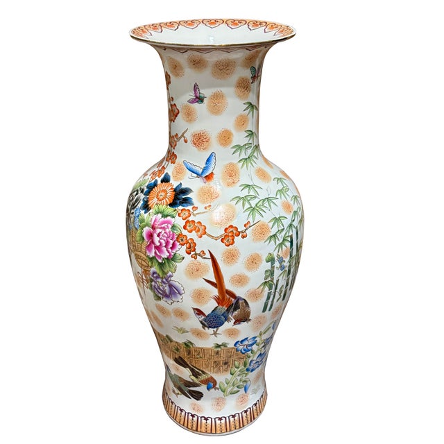 1960s Vintage Chinese Peacock Baluster Vase — Circa 1960 For Sale - Image 5 of 13