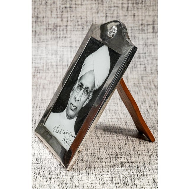 1960s Rare Signed Presentation Vintage Photograph Second President of India Silver Picture Photo Frame For Sale - Image 10 of 13