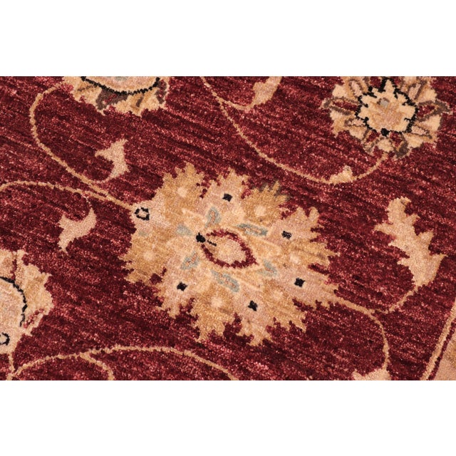Boho Chic Ziegler Ethelyn Red/Ivory Wool Round Rug- 8'0'' X 8'3'' For Sale - Image 4 of 10