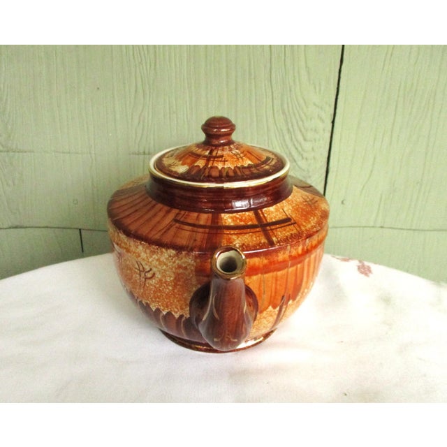 Art Deco 1930s Fabrica De Louca De Sacavem of Portugal Large Teapot and Lidded Sugar Bowl For Sale - Image 3 of 14