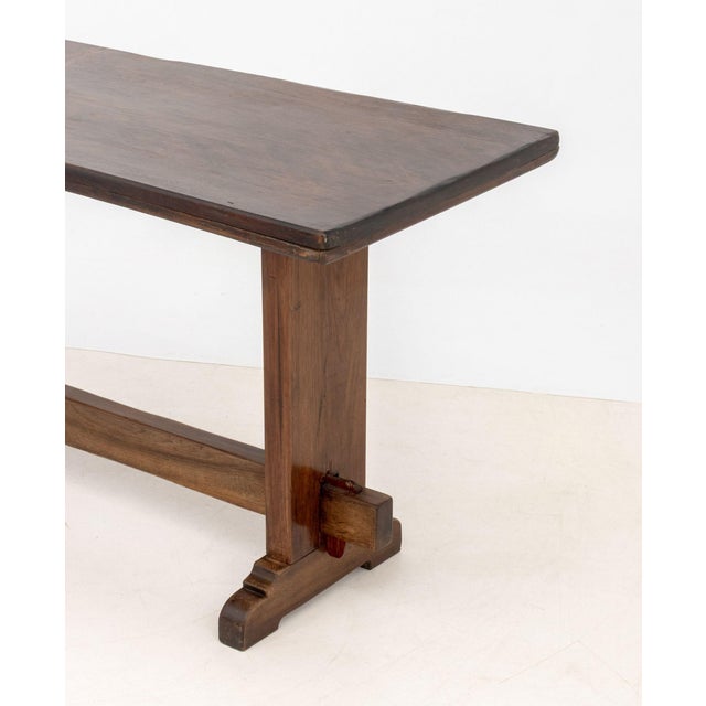 19th Century Baroque Style Walnut Trestle Table, 19th Century For Sale - Image 5 of 8