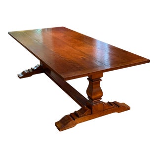 Tuscan Style Farmhouse Trestle Table For Sale