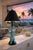 Offering a LARGE Etruscan table lamp designed by Helmut Bruchmann for Haeger Lamp Co, 1958. This lamp is a rare and hard...