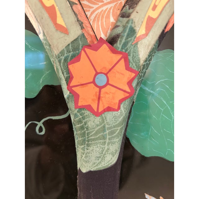 2000 - 2009 Large Reverse Painting on Glass Church Window For Sale - Image 5 of 6