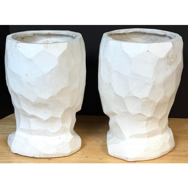 Pair of Large Cubist Head Form Planter Vases, Postmodern, 2000s For Sale - Image 4 of 12