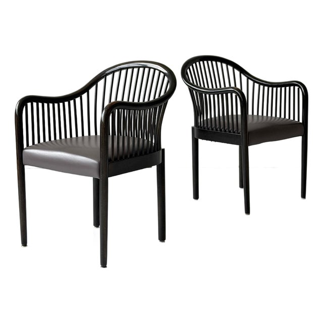 1980s Bentwood Spindle Chairs Attributed to Ward Bennett for Brickell Associates For Sale