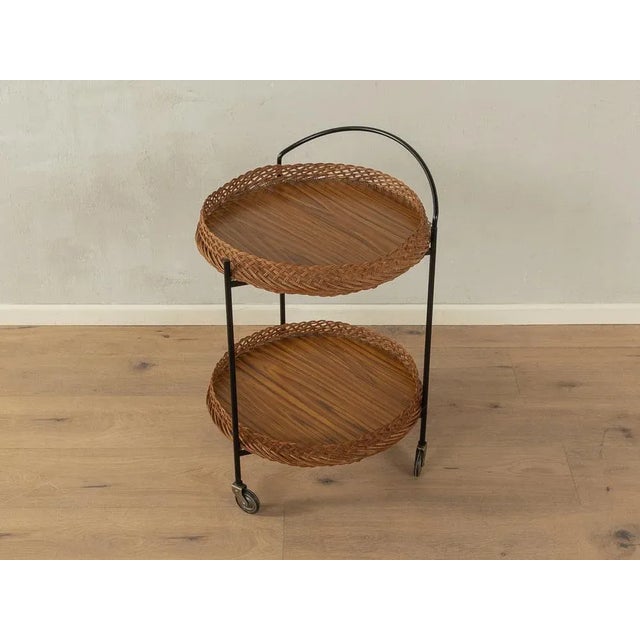 Wood Serving Bar Cart, 1960s For Sale - Image 7 of 9