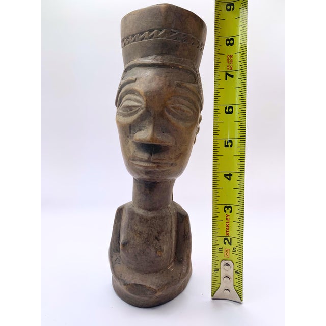 Antique African Carved Wood Palm Wine Cup / Female Figure - Tribal Art, DRC For Sale - Image 9 of 10