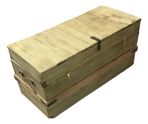 Custom Steamer Trunk With Golden Blonde Finish