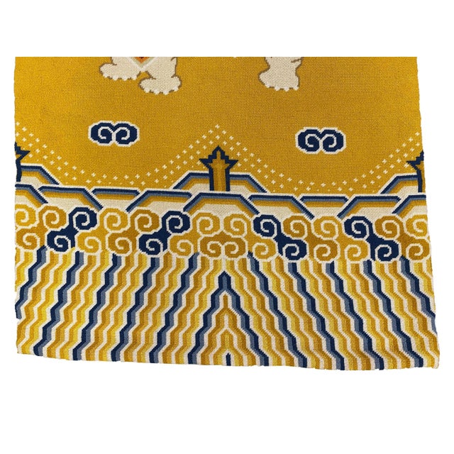 Asian Early 20th Century Elephant Wall Hanging Needlepoint Textile For Sale - Image 3 of 5