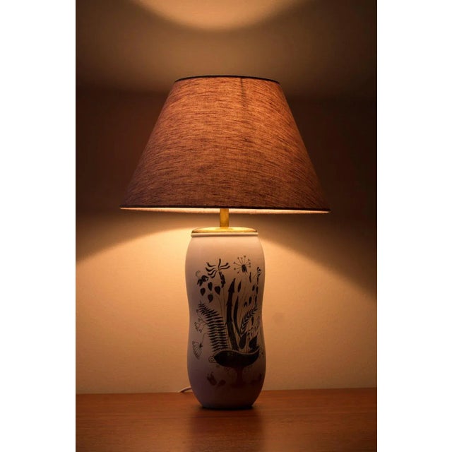 Metal Grazia Table Lamp by Stig Lindberg from Gustavsberg, 1950s For Sale - Image 7 of 9