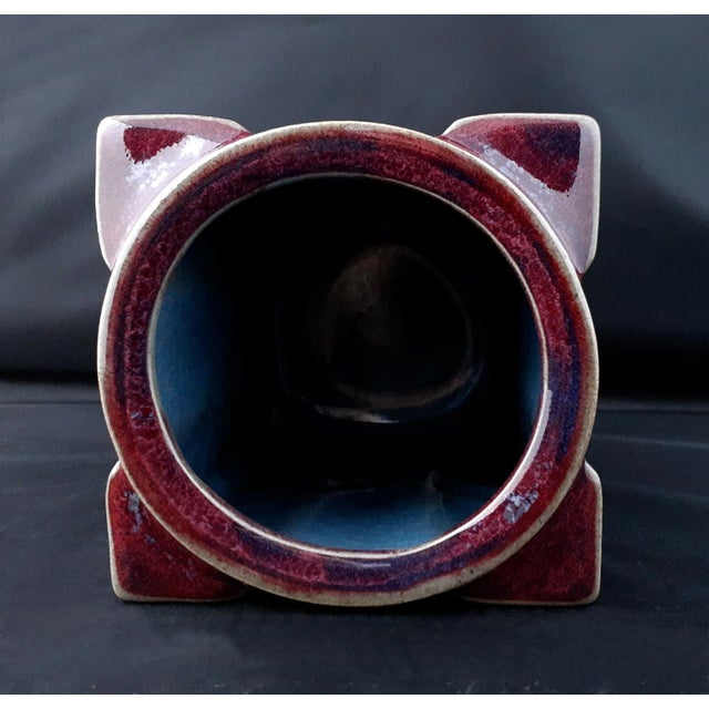 Early 20th Century Chinese Porcelain Flambe Glaze Cong Vase For Sale In Portland, OR - Image 6 of 9