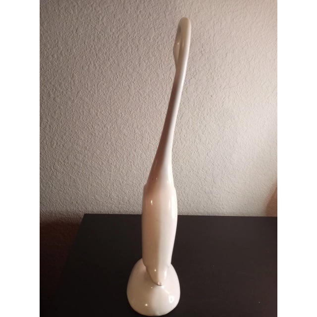 Mid-Century Modern Mid-Century Modern Ceramic Crane Sculpture For Sale - Image 3 of 7