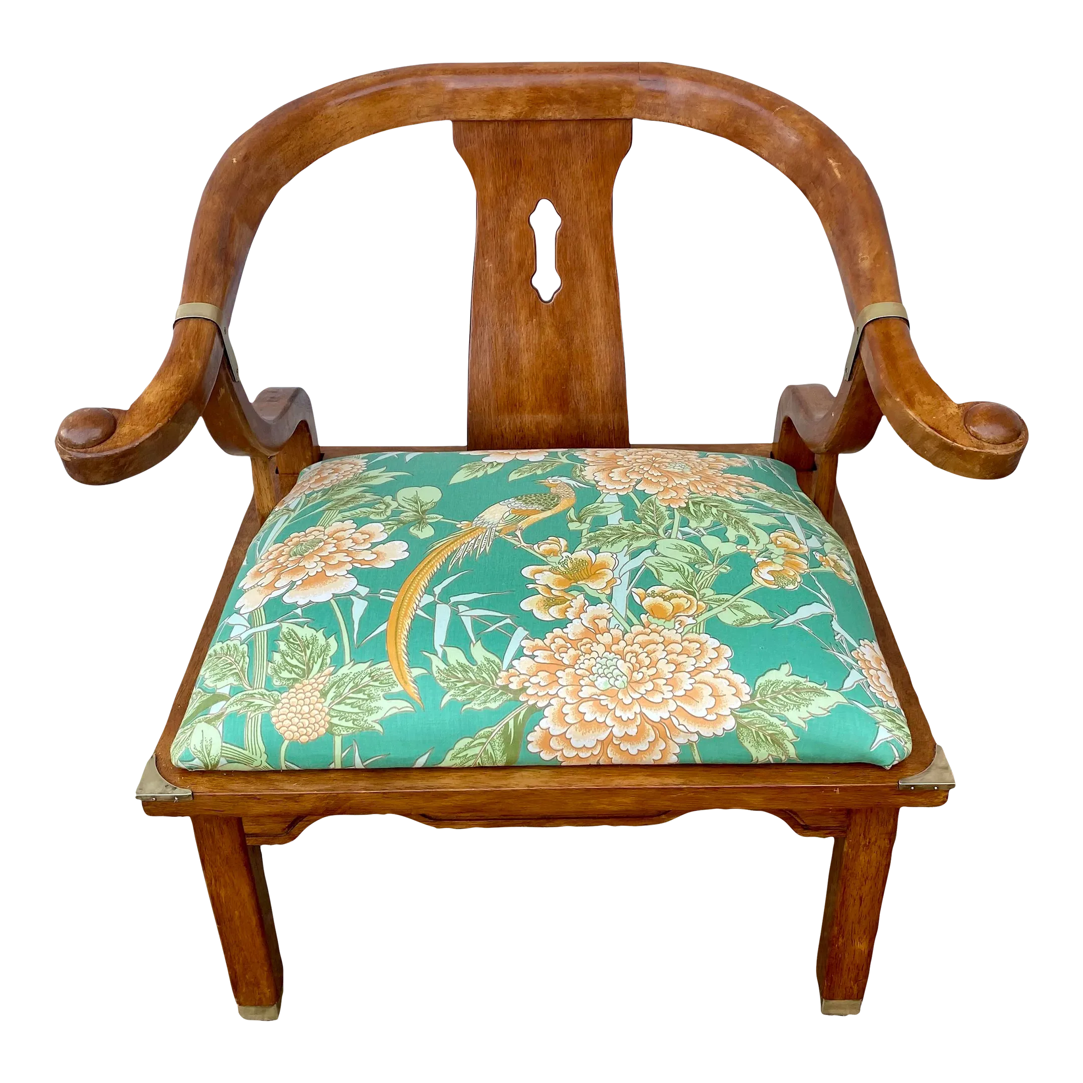 1970's James Mont Style Horseshoe Back Chair by Schnadig