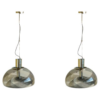 Vintage Italian Murano Glass Pendant Lamps from La Murrina, Set of 2 For Sale