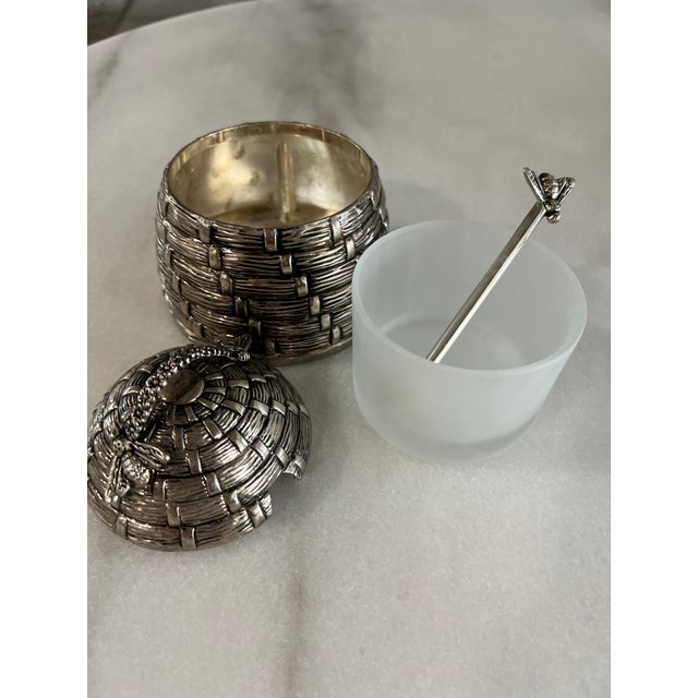 Figurative 1990s Silver Plated Beehive Lidded Honey Keeper For Sale - Image 3 of 4