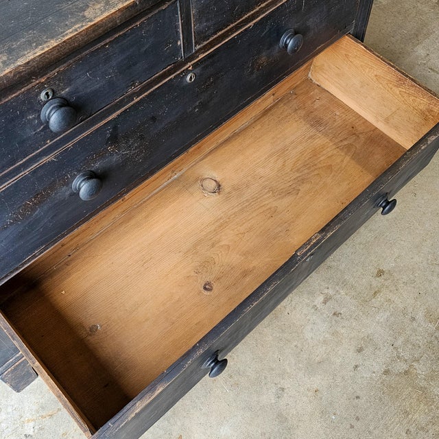 Antique Ebonized Pine Chest of Drawers - Circa 1830 For Sale - Image 15 of 16