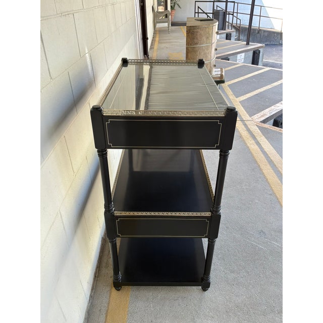 Black Jonathan Charles Flux Lacquered Bar / Etagere. For Sale - Image 8 of 10