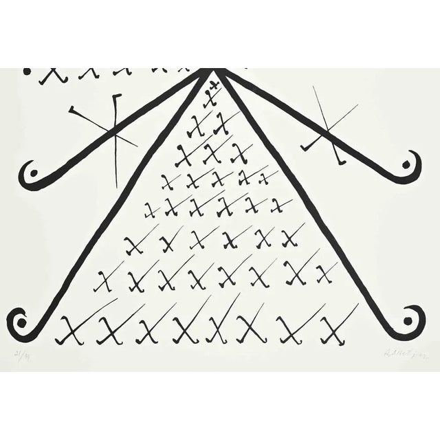 Letter X from Alphabet series is a lithograph, realized by Rafael Alberti in 1972. Good conditions. Rafael Alberti (El...