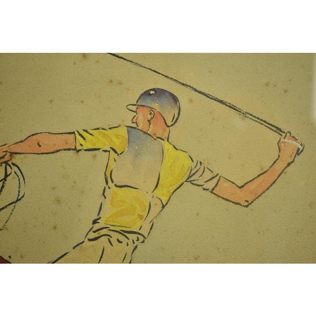 Traditional Paul Desmond Brown Watercolour Depicting J. Watson Webb For Sale - Image 3 of 5