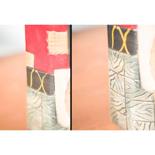 Terracotta Vases with Geometric and Textured Design, 1990s, Set of 2 For Sale - Image 3 of 10