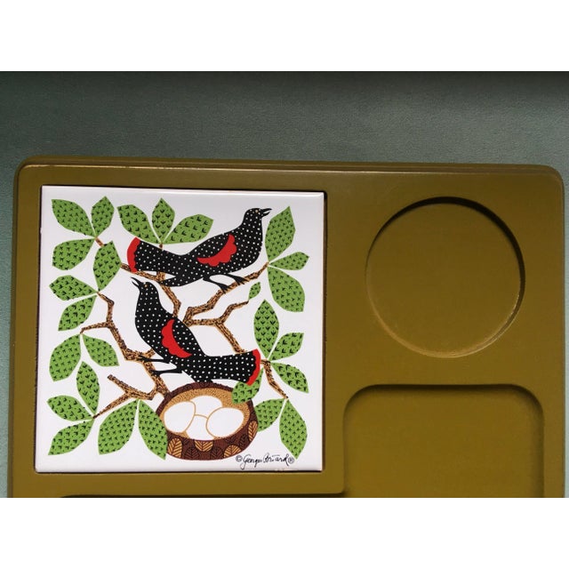 Mid 20th Century Mid 20th Century George Briard Bird Patterned Tile Serving Tray For Sale - Image 5 of 11