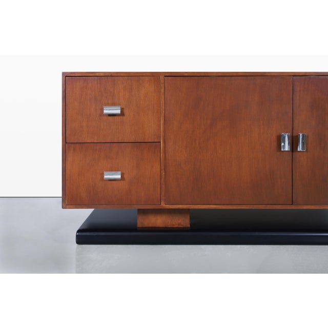 Vintage Custom-Made Walnut Credenza For Sale - Image 10 of 12