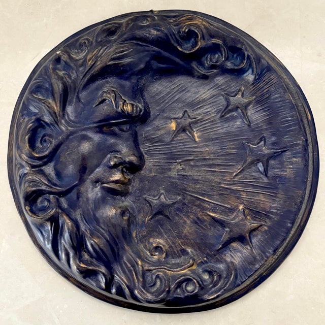 Ceramic Vintage Ceramic Moon Studio Pottery Wall Plaque For Sale - Image 7 of 7