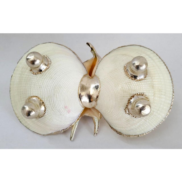 Silver Bowl Caviar Dish Silver Dipped Shells Seashells For Sale - Image 8 of 14