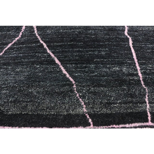 Berber Tribes of Morocco Black Moroccan Area Rug, 08'05 X 10'01 For Sale - Image 4 of 8