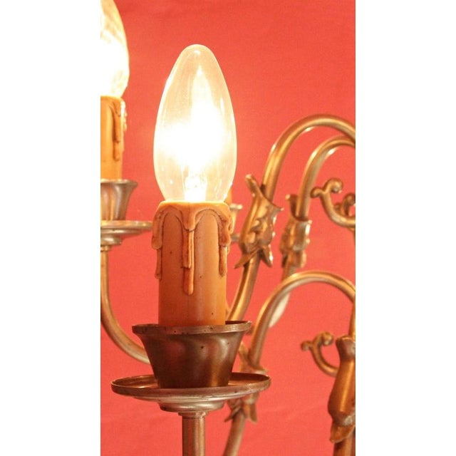Flemish White Metal 2-Tiered Chandelier For Sale - Image 4 of 5